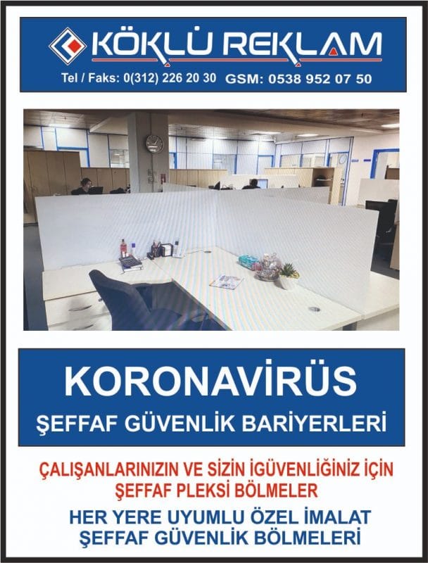 pleksi masa bölme Ankara reklam köklü tabela totem afiş baskı ajans