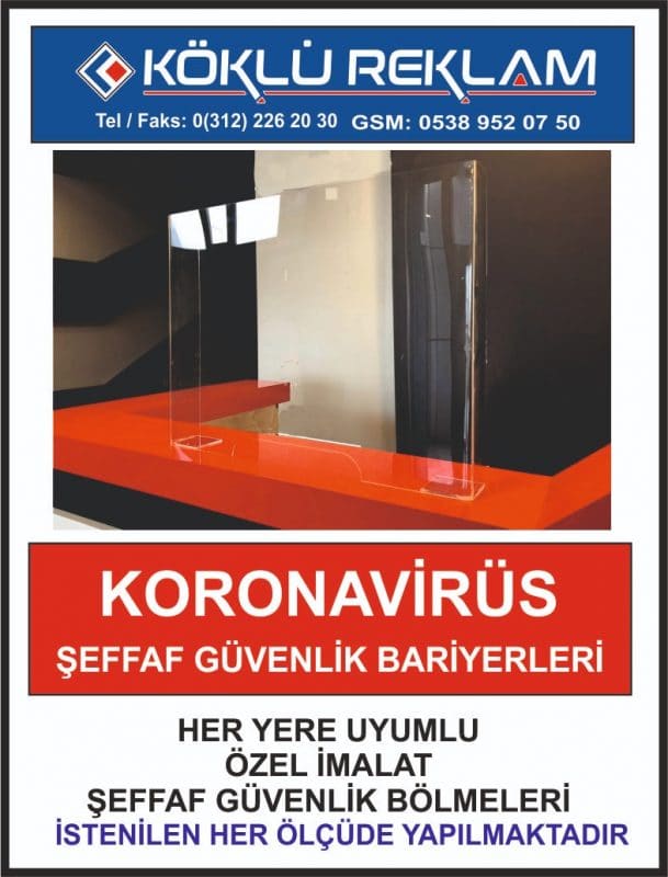 şeffaf bölmeli pleksi Ankara reklam köklü tabela totem afiş baskı ajans